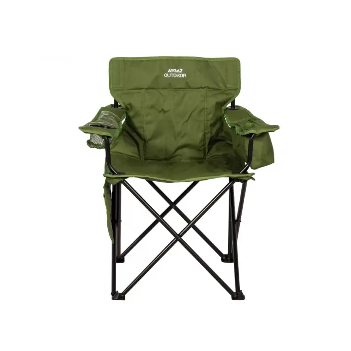 Aygaz Outdoor Yeşil 100Kg Çelik Katlanır Kamp Sandalyesi