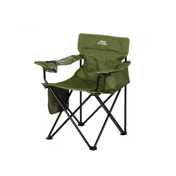 Aygaz Outdoor Yeşil 100Kg Çelik Katlanır Kamp Sandalyesi