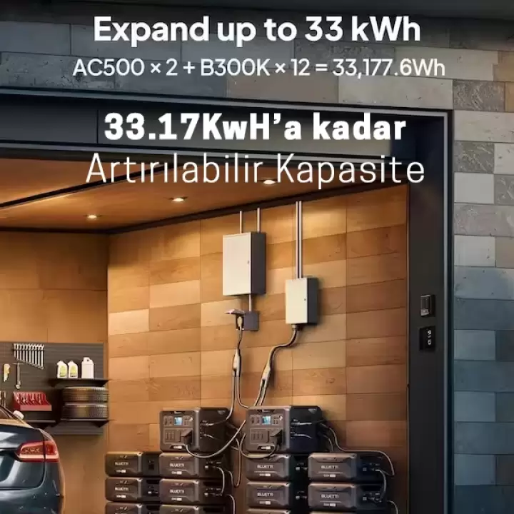 Bluetti AC500 5000W UPS İnverter + B300K 2765Wh Kapasiteli Batarya