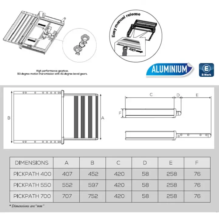 Bustronic Pickpath 450mm Ducato, Jumper Elektrikli Işıklı Karavan Basamağı