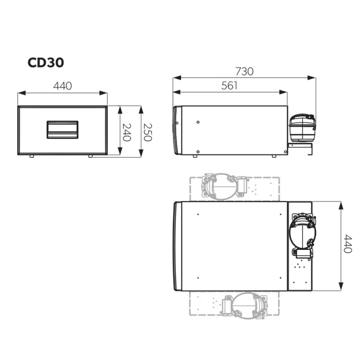 Dometic CD30W Coolmatic 30LT 12/24V Çekmece Kompresörlü Buzdolabı