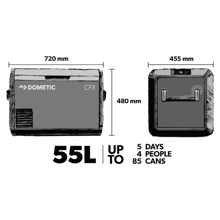 Dometic CFX3 55 12V/24/220V 55L Kompresör Buzdolabı + Dondurucu