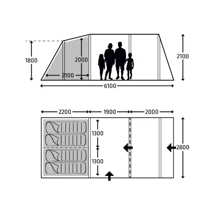 Dometic Kampa Hayling 4 AIR 4 Kişilik Şişme Havalı Kamp Çadırı