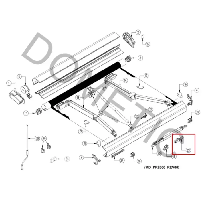 Dometic Pr2000 Part no.4453000928 No.21 Tente Yedek Parçası