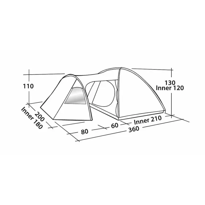 Easy Camp Eclipse 300 Rustic Green Blackroom 6M² & 3 Kişilik Yüksek Aile Çadırı