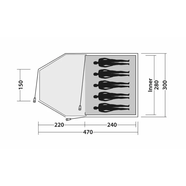 Easy Camp Eclipse 500 Rustic Green Blackroom 13M² & 5 Kişilik Yüksek Aile Çadırı