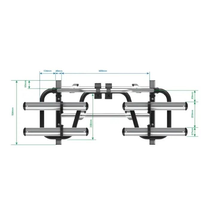 Enduro BC260 Black Edition Kayar Sistemli Çekme Karavan Bisiklet Taşıyıcı (E-Bike Uyumlu)