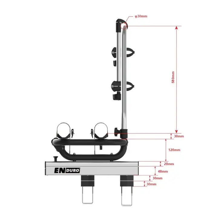 Enduro BC260 Black Edition Kayar Sistemli Çekme Karavan Bisiklet Taşıyıcı (E-Bike Uyumlu)