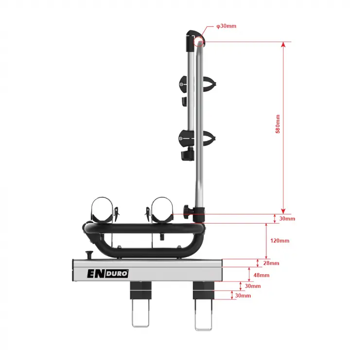 Enduro BC260 Çekme Karavan Bisiklet Taşıyıcı - Kayar Sistemli, 2li E-Bike Uyumlu (60kg)