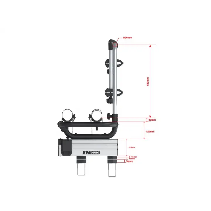 Enduro BS260 Kısa Çeki Oku Uyumlu Karavan Bisiklet Taşıyıcı - Kayar Sistemli (60kg)