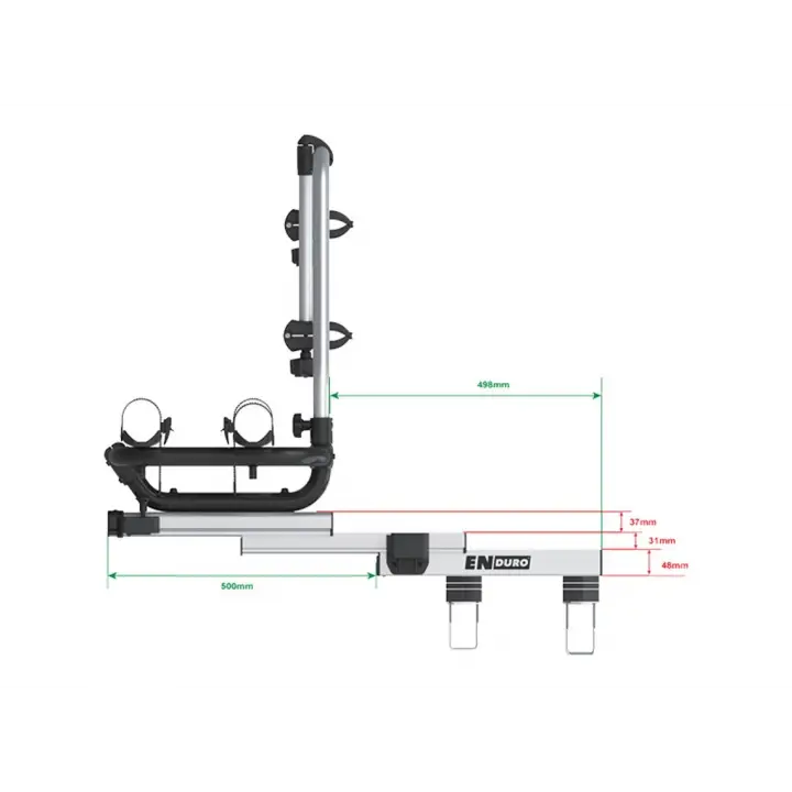Enduro BS260 Kısa Çeki Oku Uyumlu Karavan Bisiklet Taşıyıcı - Kayar Sistemli (60kg)