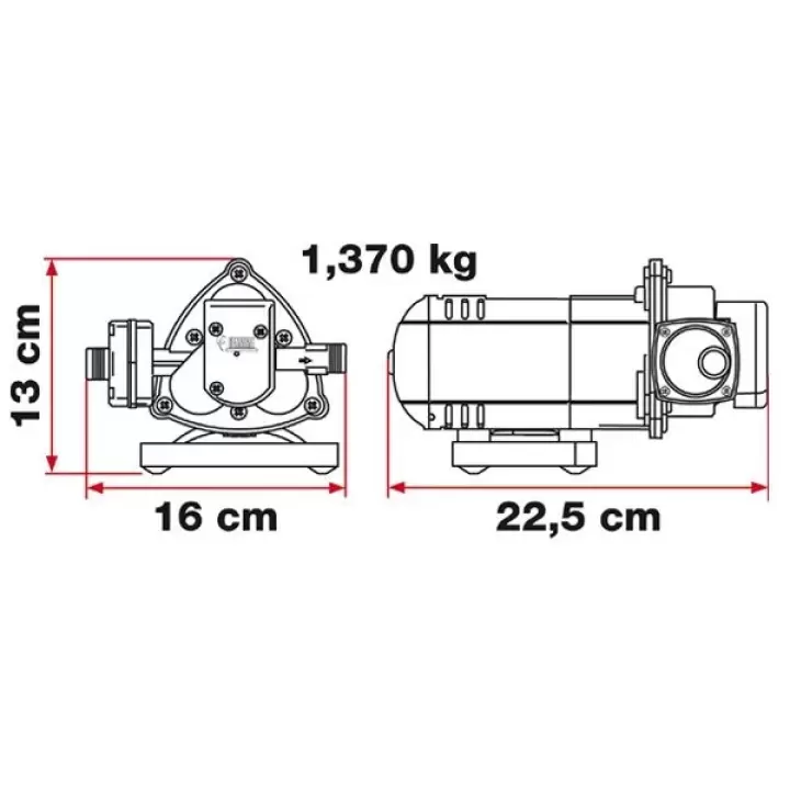 Fiamma Aqua 8 Su Pompası 12V 10L 1,5 Bar