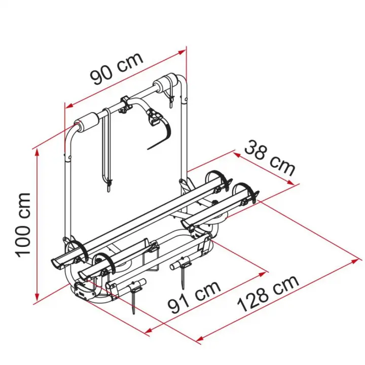 Fiamma Carry-Bike Caravan XL A Pro 200 2li Çekme Karavan Bisiklet Taşıyıcı