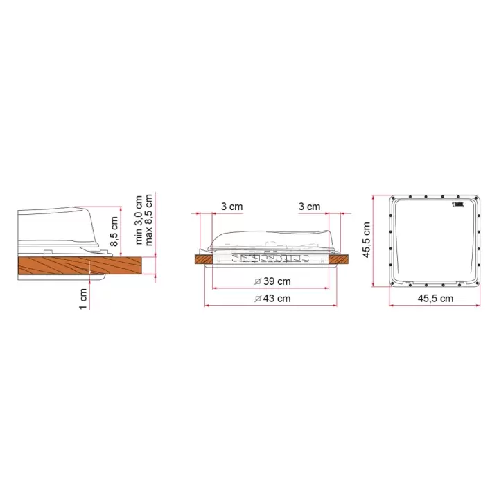 Fiamma Turbo Vent Fanlı 39x39 cm Tavan Heki