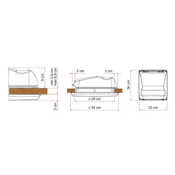 Fiamma Vent 28 F Beyaz 28x28 cm Karavan Tavan Heki