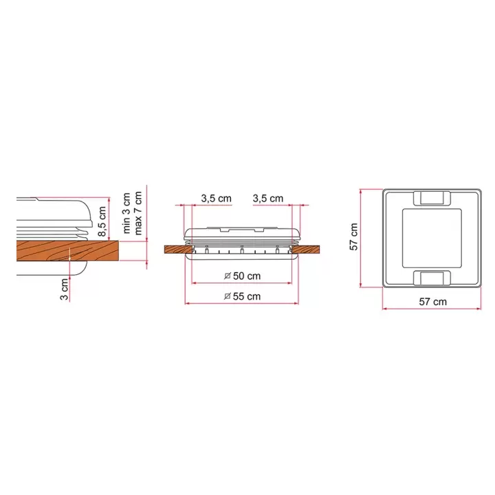 Fiamma Vent 50 Kristal 50x50 cm Karavan Tavan Heki