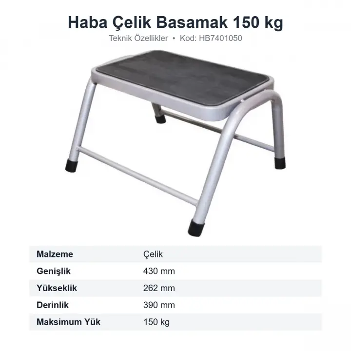 Haba Çelik Karavan Giriş Basamağı 150 kg 43x26 cm (HB7401050)