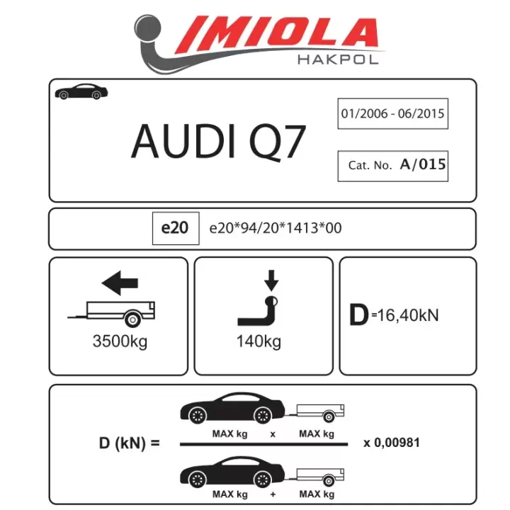 Hakpol - Audi Q7 2006 ve Sonrası Çeki Demiri