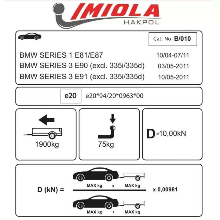 Hakpol - BMW 1-3 Serisi E90 2004-2011 Çeki Demiri