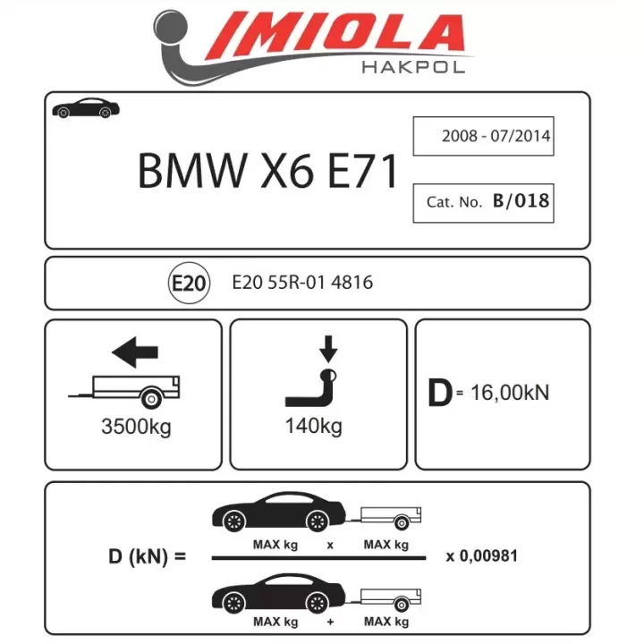 Hakpol - BMW X6 E71 2008 - 2014 Çeki Demiri