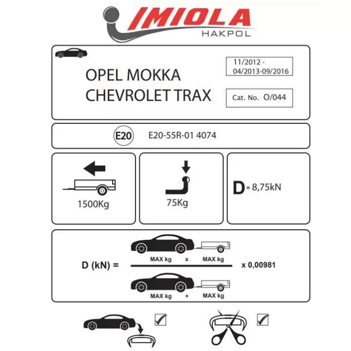 Hakpol Chevrolet Trax , Opel Mokka 2013 Ve Sonrası Çeki Demiri