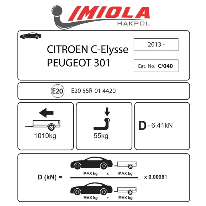 Hakpol - Citroen C-Elysse 2012 Ve Sonrası Çeki Demiri