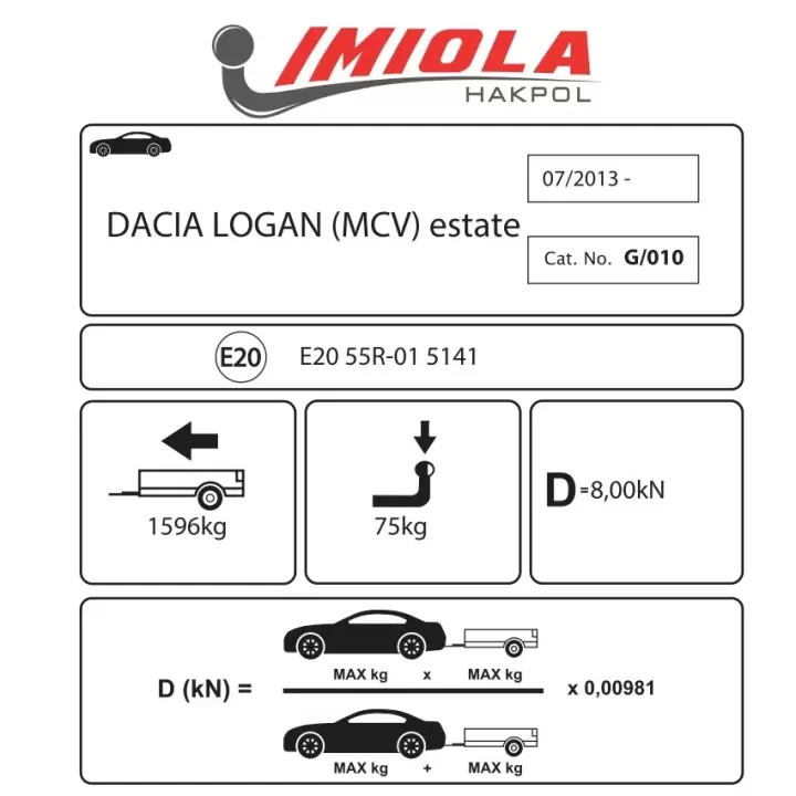 Hakpol - Dacia Logan (MCV) 2013 ve Sonrası Çeki Demiri