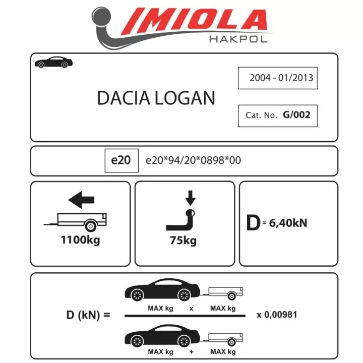 Hakpol - Dacia Logan Saloon 2004 ve Sonrası Çeki Demiri