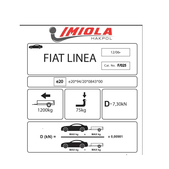 Hakpol - Fiat Linea 2007 ve Sonrası Çeki Demiri