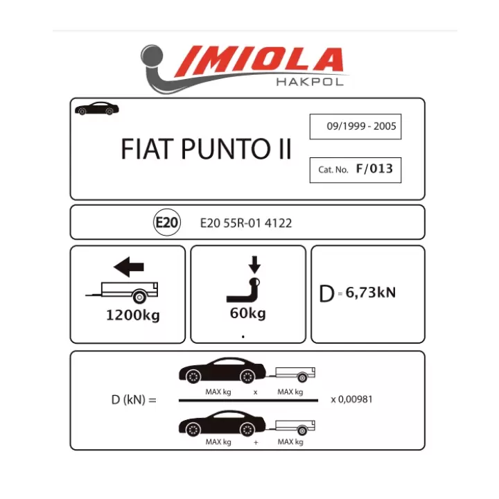 Hakpol Fiat Punto II 11/1993-08/1999 Çeki Demiri