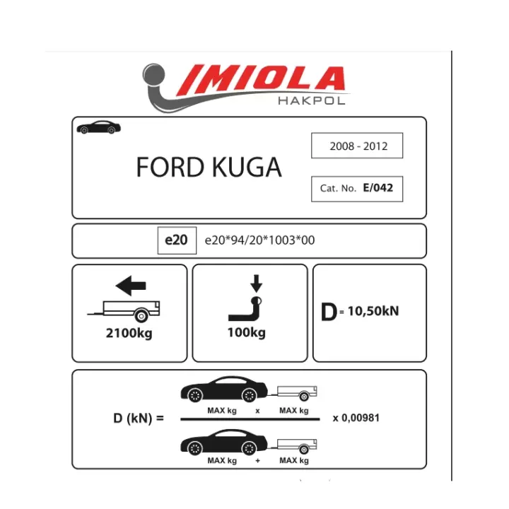 Hakpol - Ford Kuga 2008 Ve Sonrası Çeki Demiri