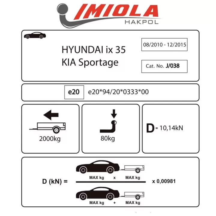 Hakpol - Hyundai İX35 2010 ve Sonrası Çeki Demiri