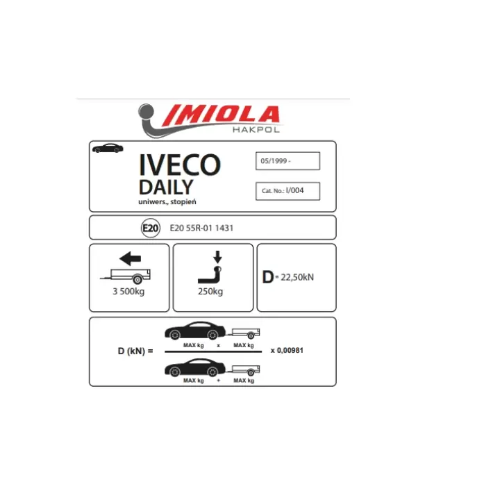 Hakpol Iveco Daily Uniwers 05/1999 - 06/2014 Çeki Demiri