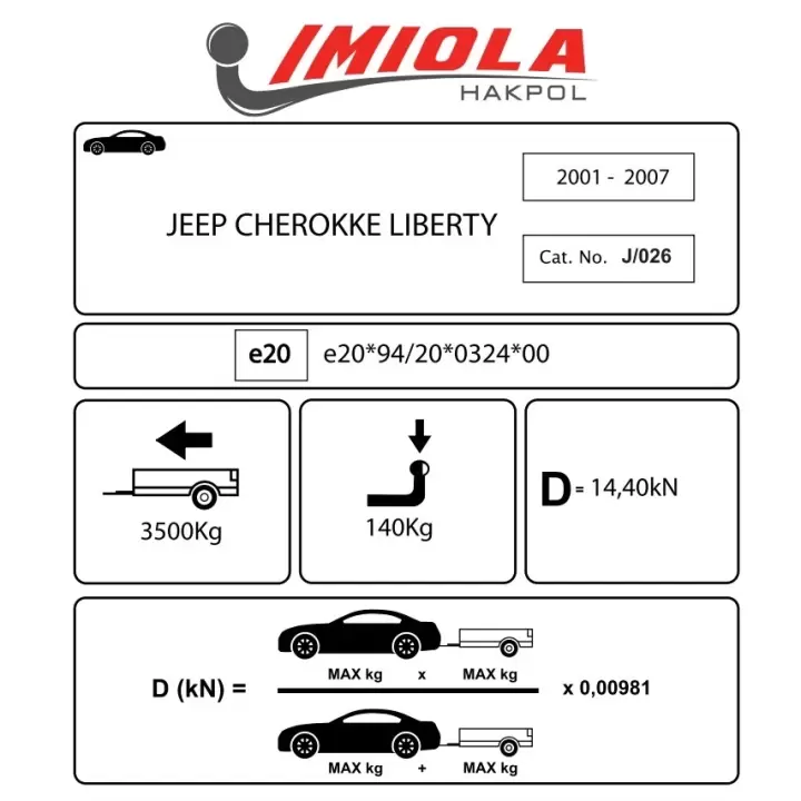 Hakpol - Jeep  Cherokee 2001-2007 Çeki Demiri