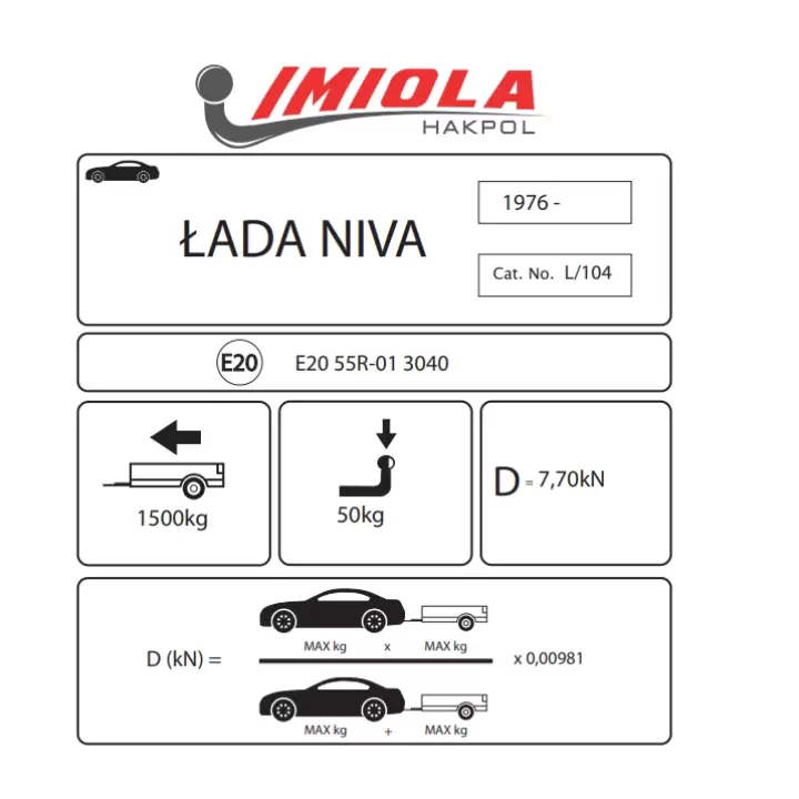 Hakpol - Lada Niva 1976 ve sonrası Çeki Demiri