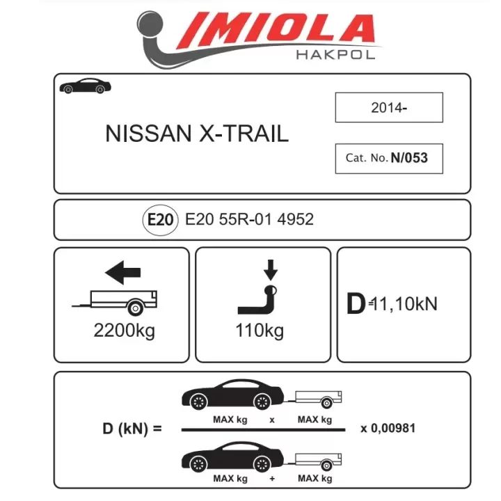 Hakpol - Nissan X-Trail (T32) 2015 Ve Sonrası Çeki Demiri