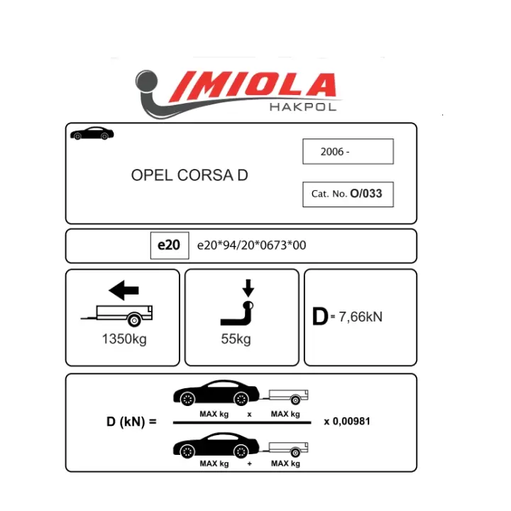 Hakpol Opel Corsa  E 12/2014 - 06/2019 Arası - Çeki Demiri