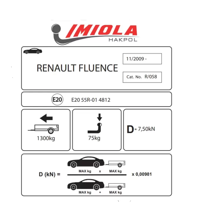 Hakpol -Renault Fluence 11/2009 Yılı Ve Sonrası Çeki Demiri