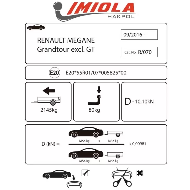 Hakpol Renault CAPTUR II 01/2020 - ve sonrası Çeki Demiri