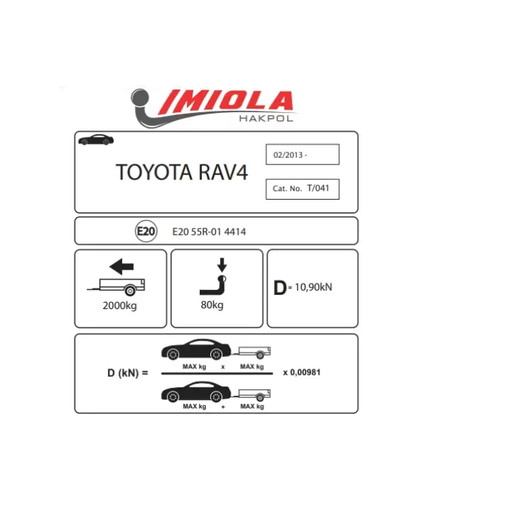 Hakpol Toyota RAV-4 02/2013-10/2018 Arası Çeki Demiri