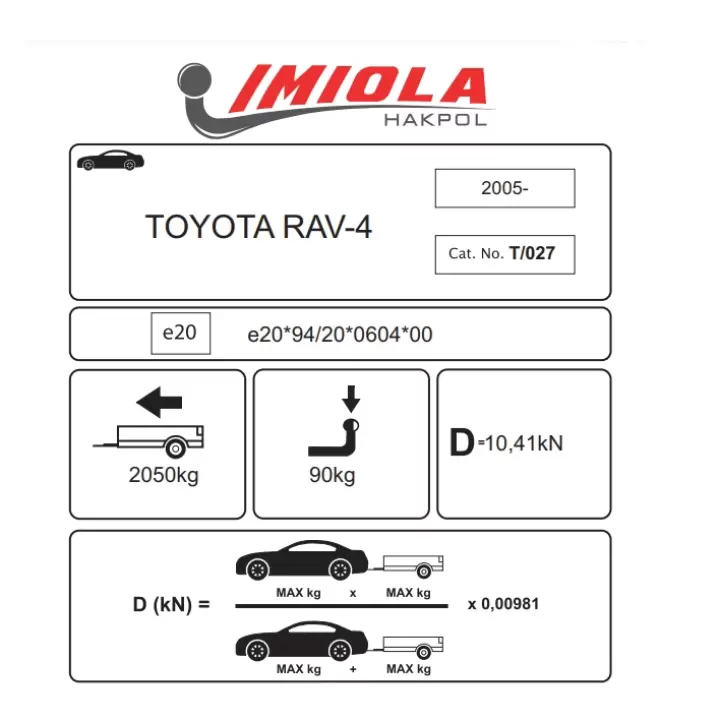 Hakpol - Toyota RAV-4 2005-2010 Çeki Demiri