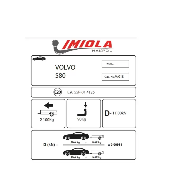 Hakpol Volvo S80 2006 Ve Sonrası Çeki Demiri