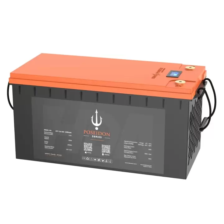 HDA Power Poseidon 12.8V 200 Amper 5000 Döngü. Bluetooth Lityum LifePO4 Akü