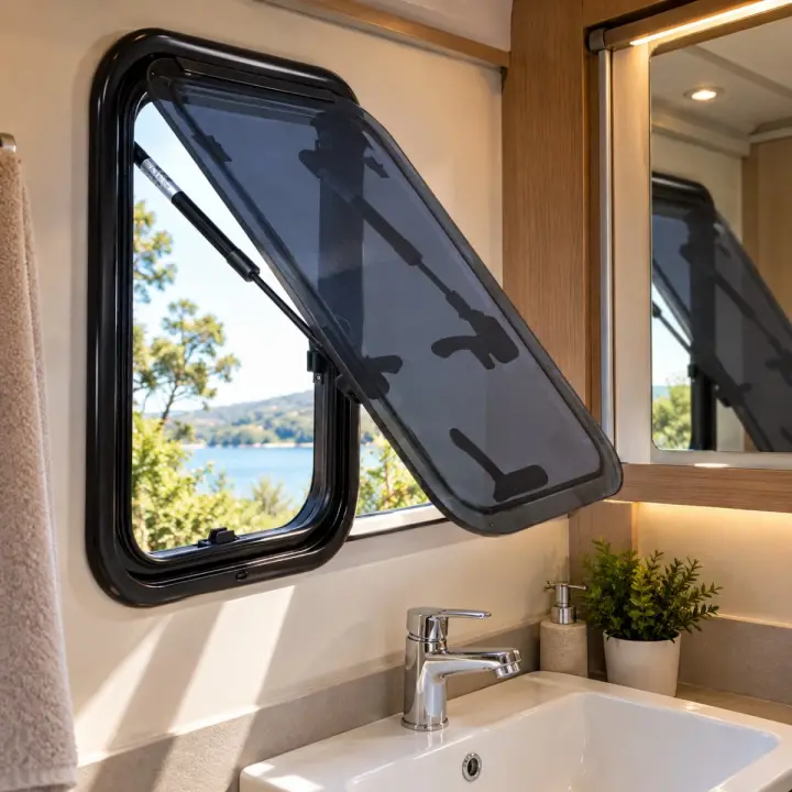 Jarup Flat Açılır Karavan Penceresi 45x50 cm Siyah (JR4550FB)