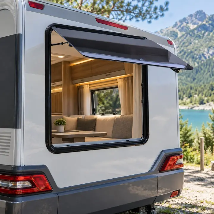 Jarup Flat Kare Karavan Penceresi 90x90 cm Siyah (JR9090FB)