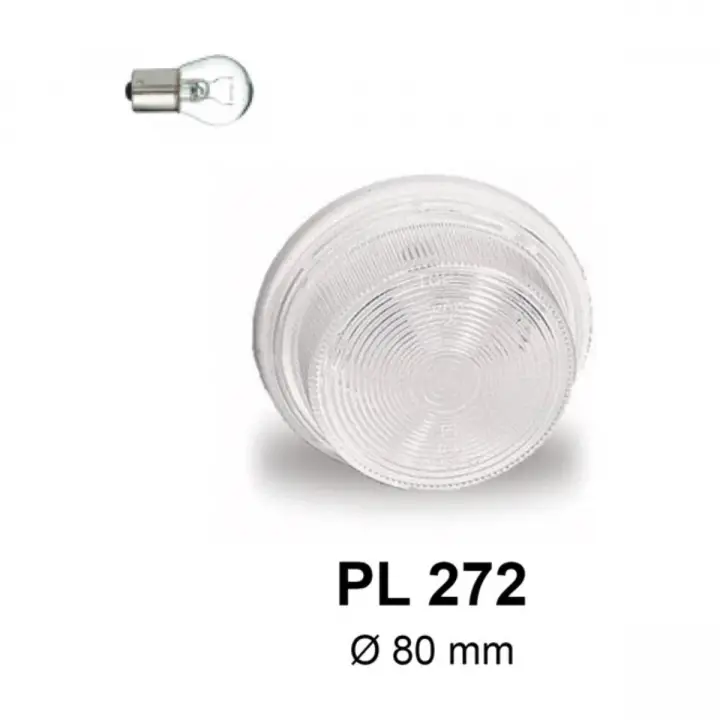 Jokon PL 272 Karavan Ön İşaret Işığı Beyaz Ø80 mm 12V Gabari Lambası (JK13.5008.000)