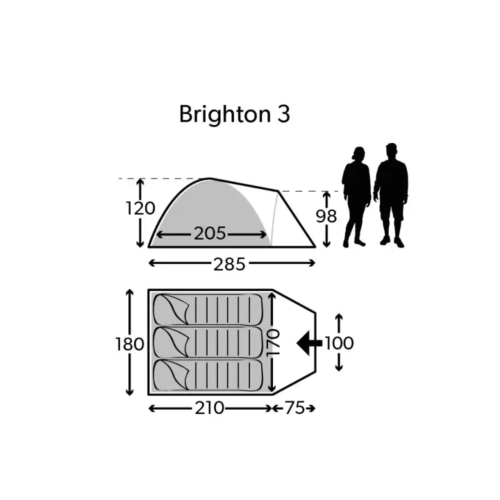 Kampa Dometic Brighton 3 Kişilik Çadır (Outlet Ürün)