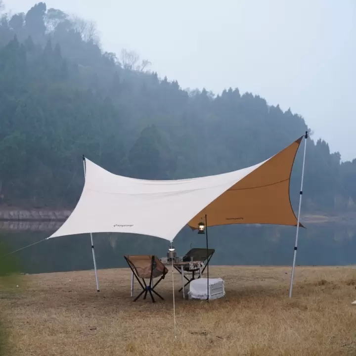KingCamp Albano 5 Glamping Tarp UPF50+ I 410x410 Beige