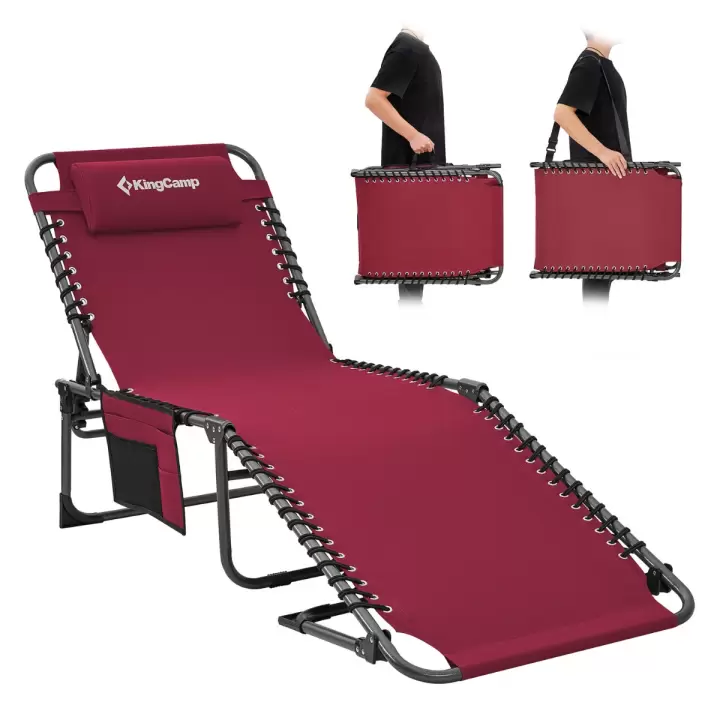 KingCamp Berlin Classic Comfort 2li Set 5 Kademeli Katlanır Şezlong Wine