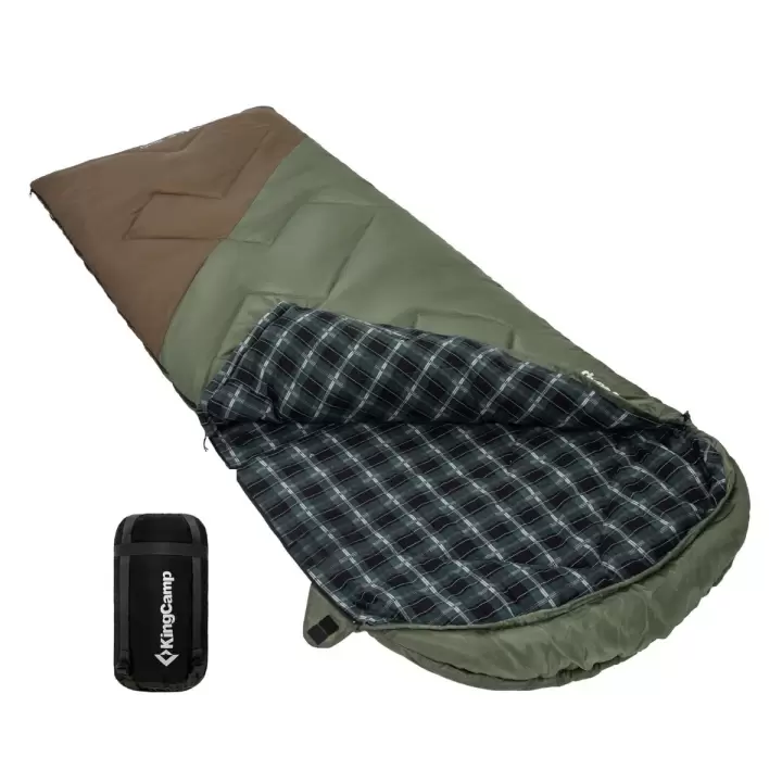 KingCamp Gale 300 Deluxe Uyku Tulumu Green & Brown